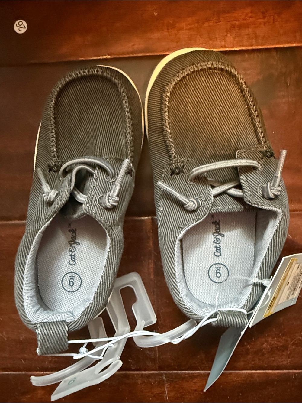 GAP Kids Gray Canvas Moccasin-Style Slip-Ons
